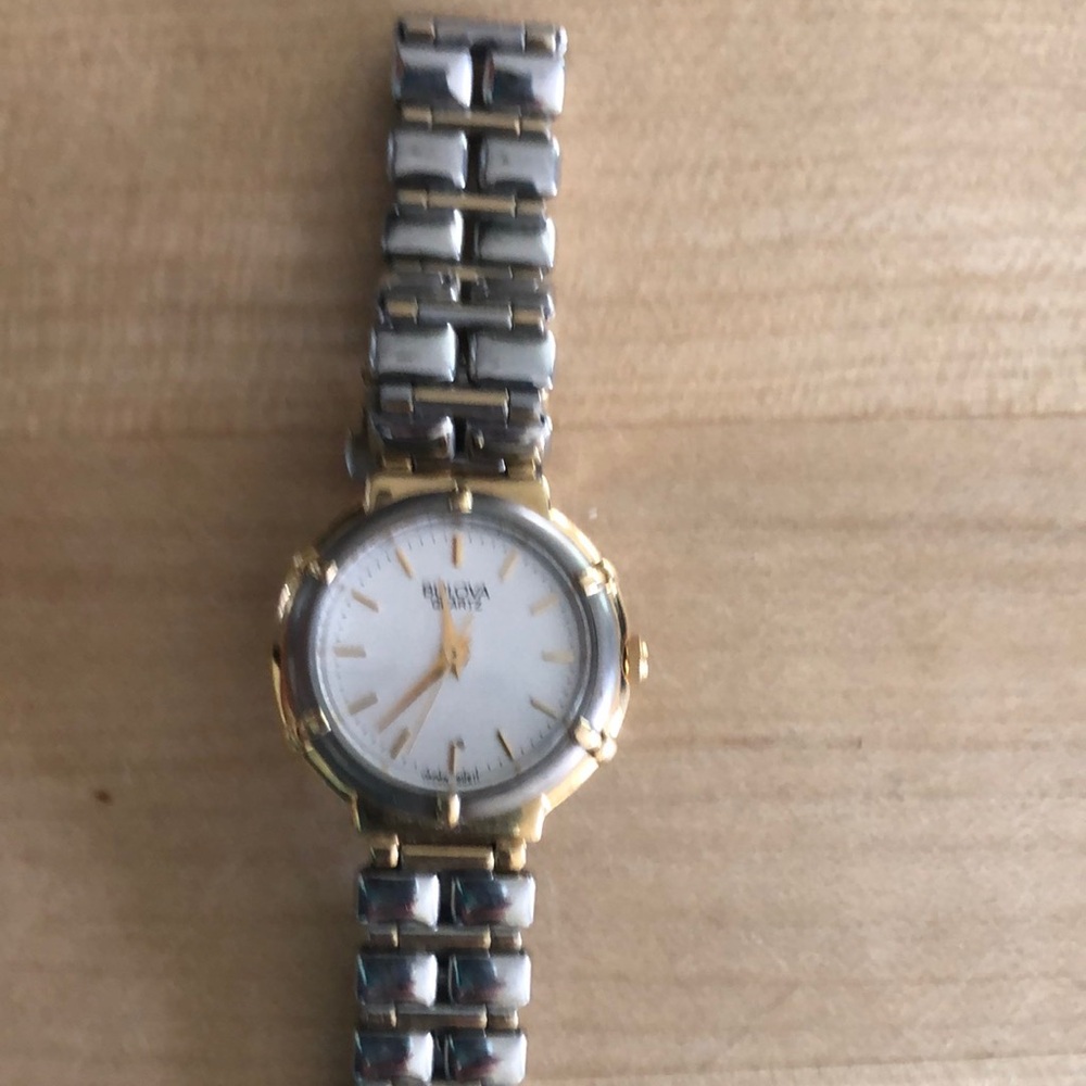 Women’s Bulova quartz watch silver and gold tone